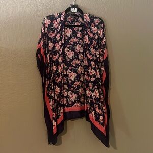 Floral Navy And Rose kimono